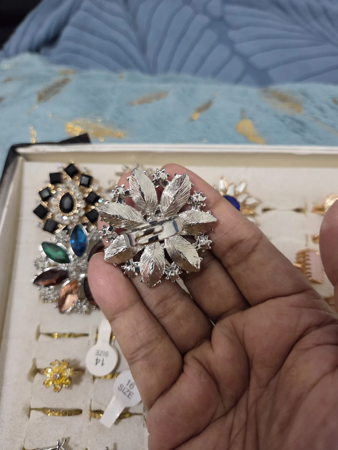 Assorted Rhinestone Flower finger rings - photo 2