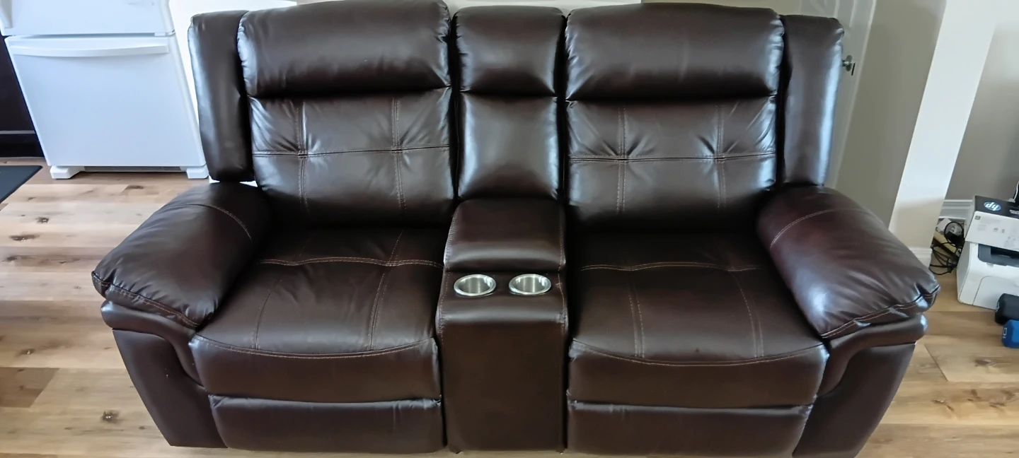 BRAND NEW Leon's Dark Brown Faux Leather 6 seater Recliner set