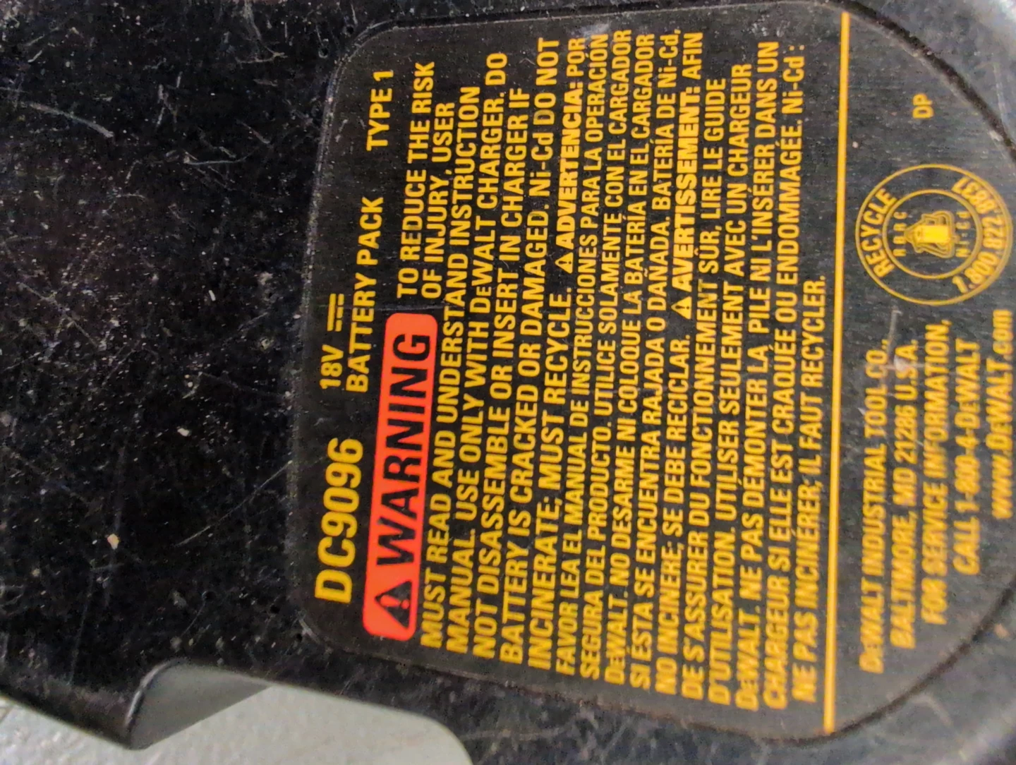 DeWalt 18V XRP DC9096 Battery Pack - photo 3