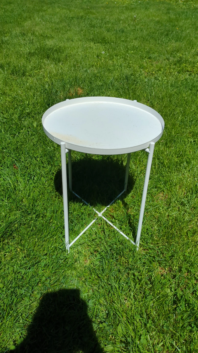White Round Side Table