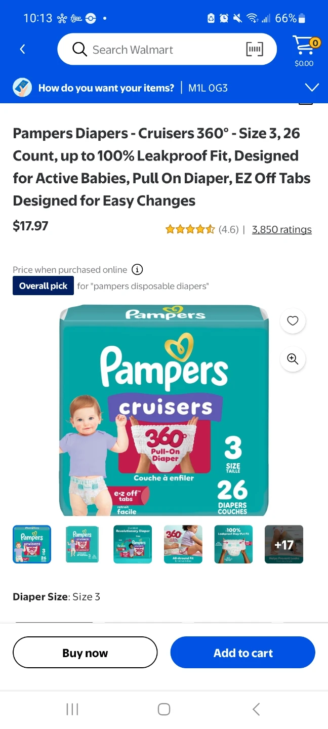 Sealed Pampers Cruisers 360 Diapers - Size 3, 26 Count