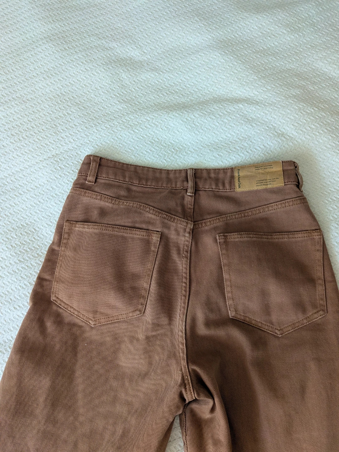 Frank And Oak Wide Leg Jeans - Brown/terra cotta - photo 5