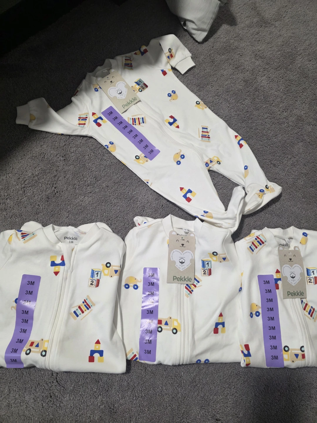 Pekkle Baby Sleepers - Size 3M
