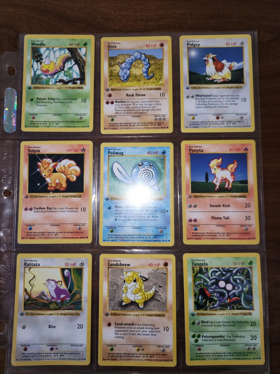 Base set Pokemon cards 1st editions