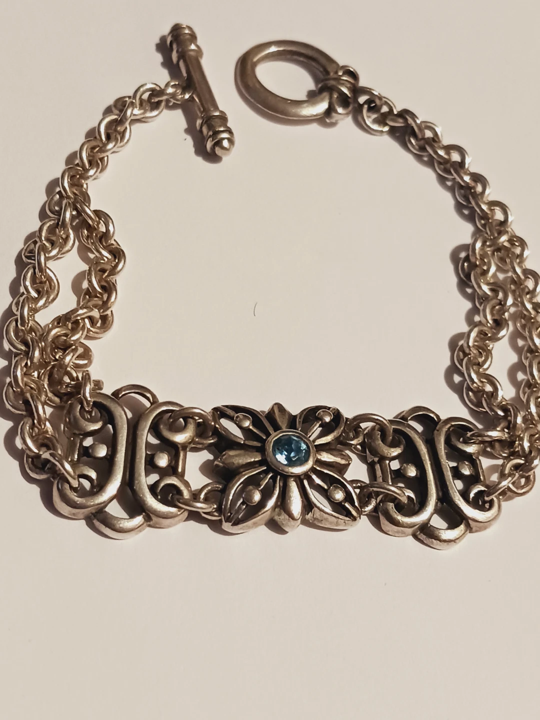 FINESTRA DESIGNER SIGNED STERLING SILVER 925 BLUE TOPAZ Bracelet