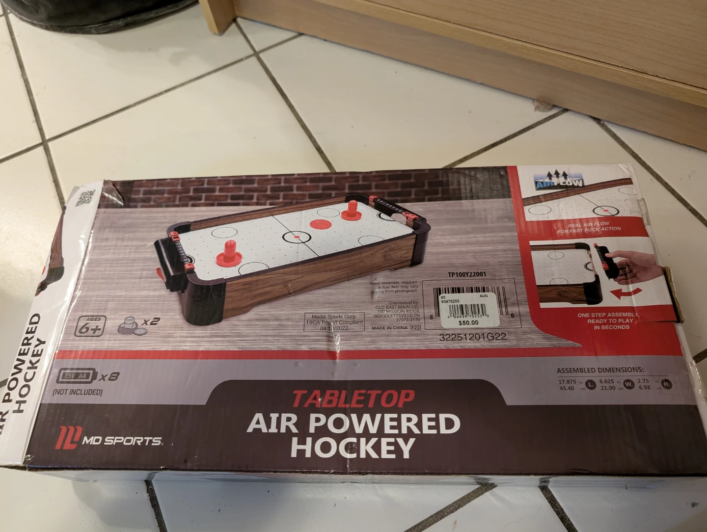 MD Sports Tabletop Air Powered Hockey Game