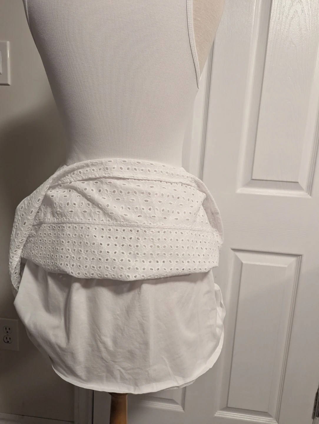 Zara White Eyelet Tiered Dress - M - photo 4