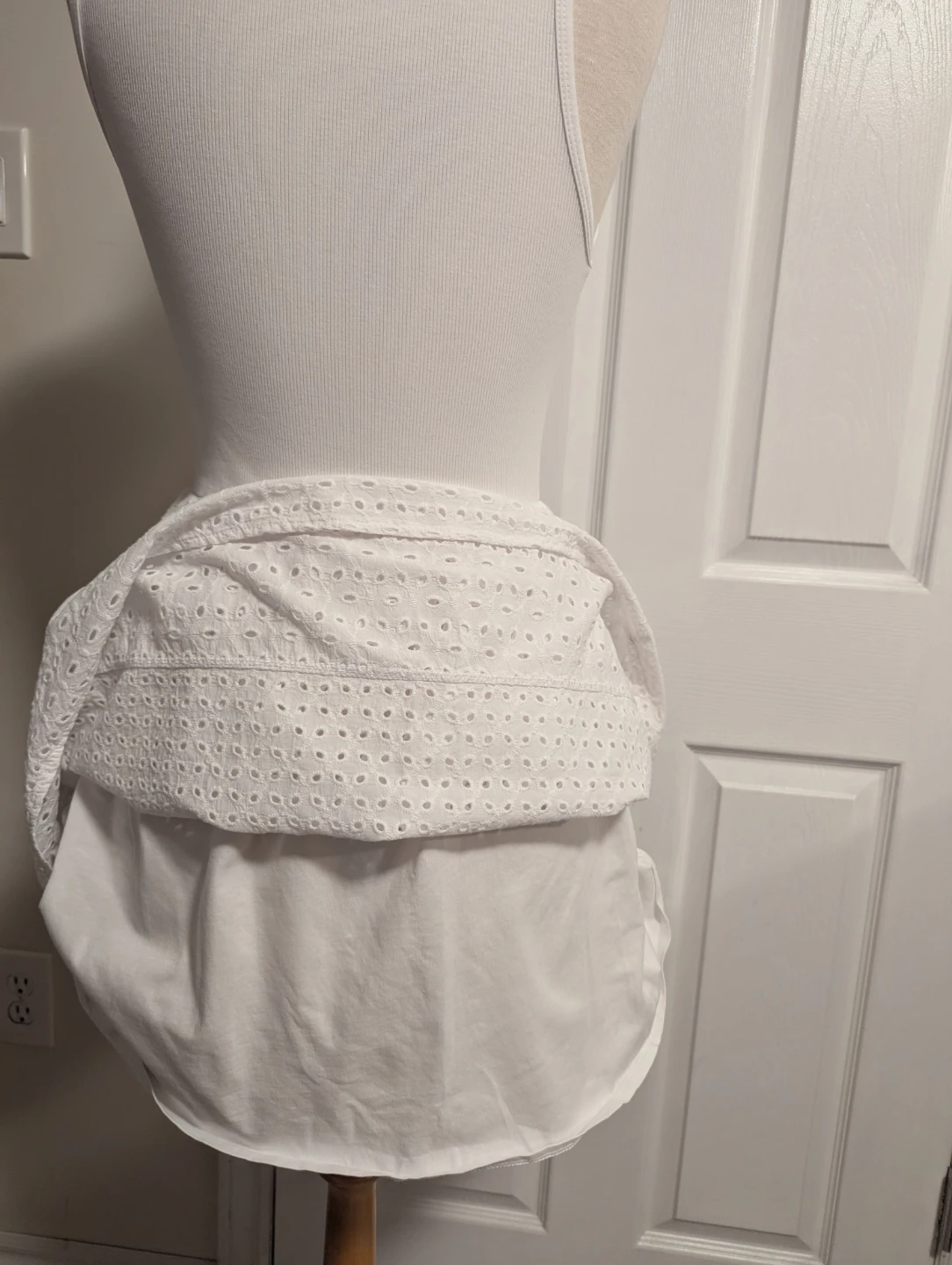 Zara White Eyelet Tiered Dress - M - photo 5