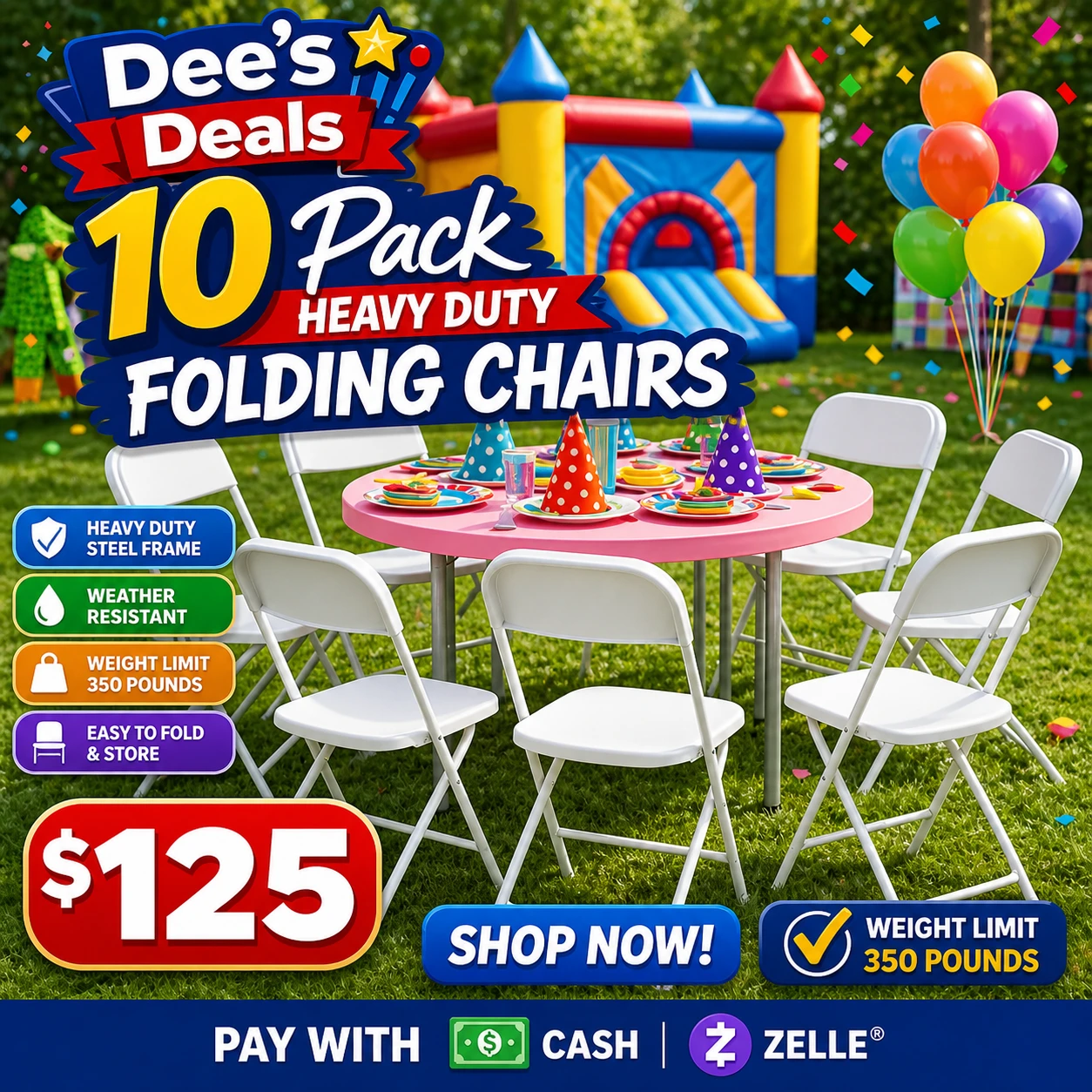 10 Pack Folding Chairs Brand New In Box $125
