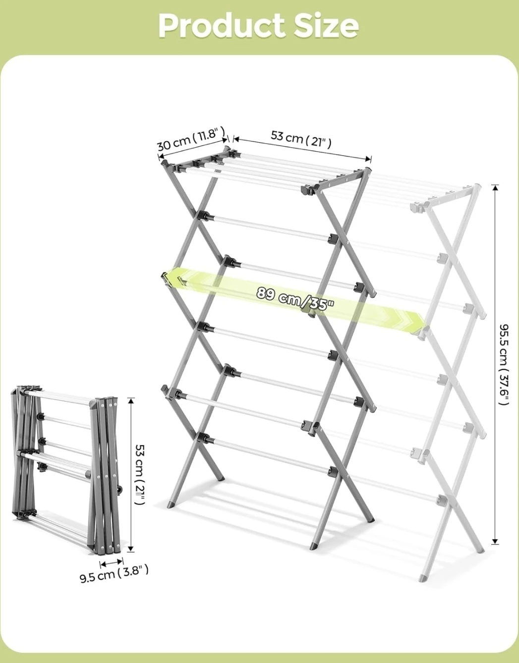 Expandable Drying Rack Clothes, 3 Tiers - photo 3