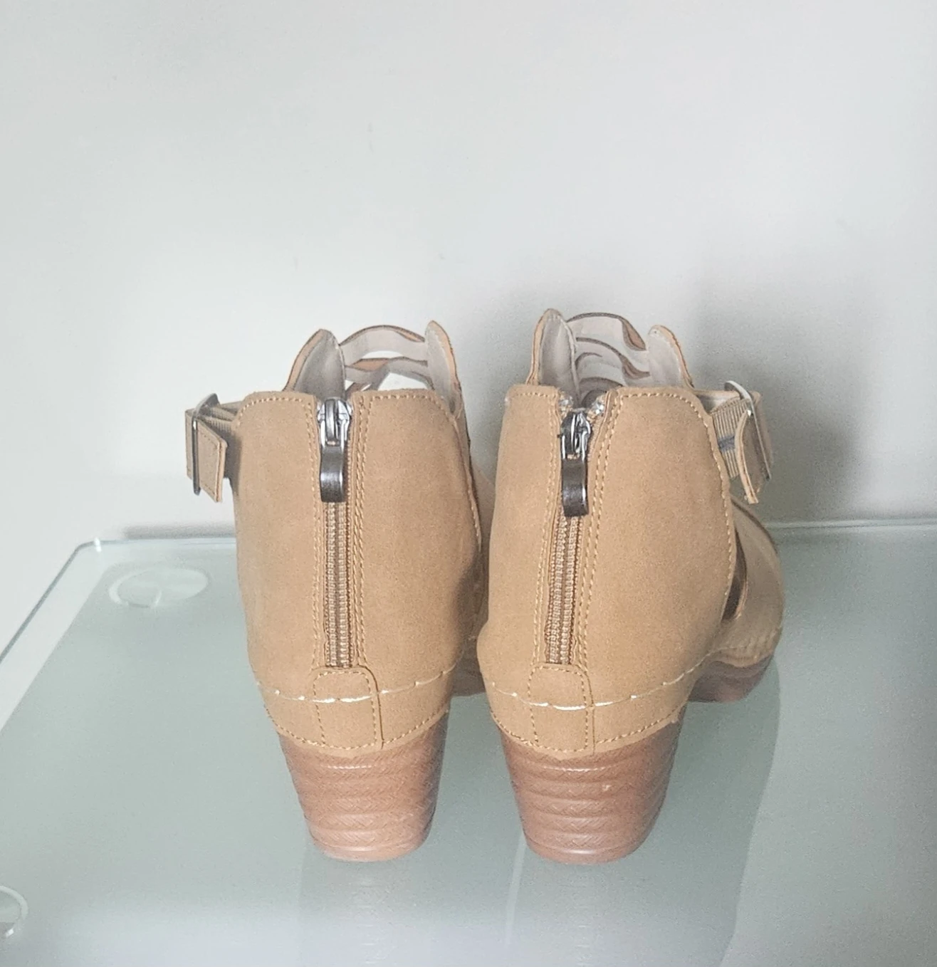 Women's Tan Peep-Toe Gladiator Heels - photo 2