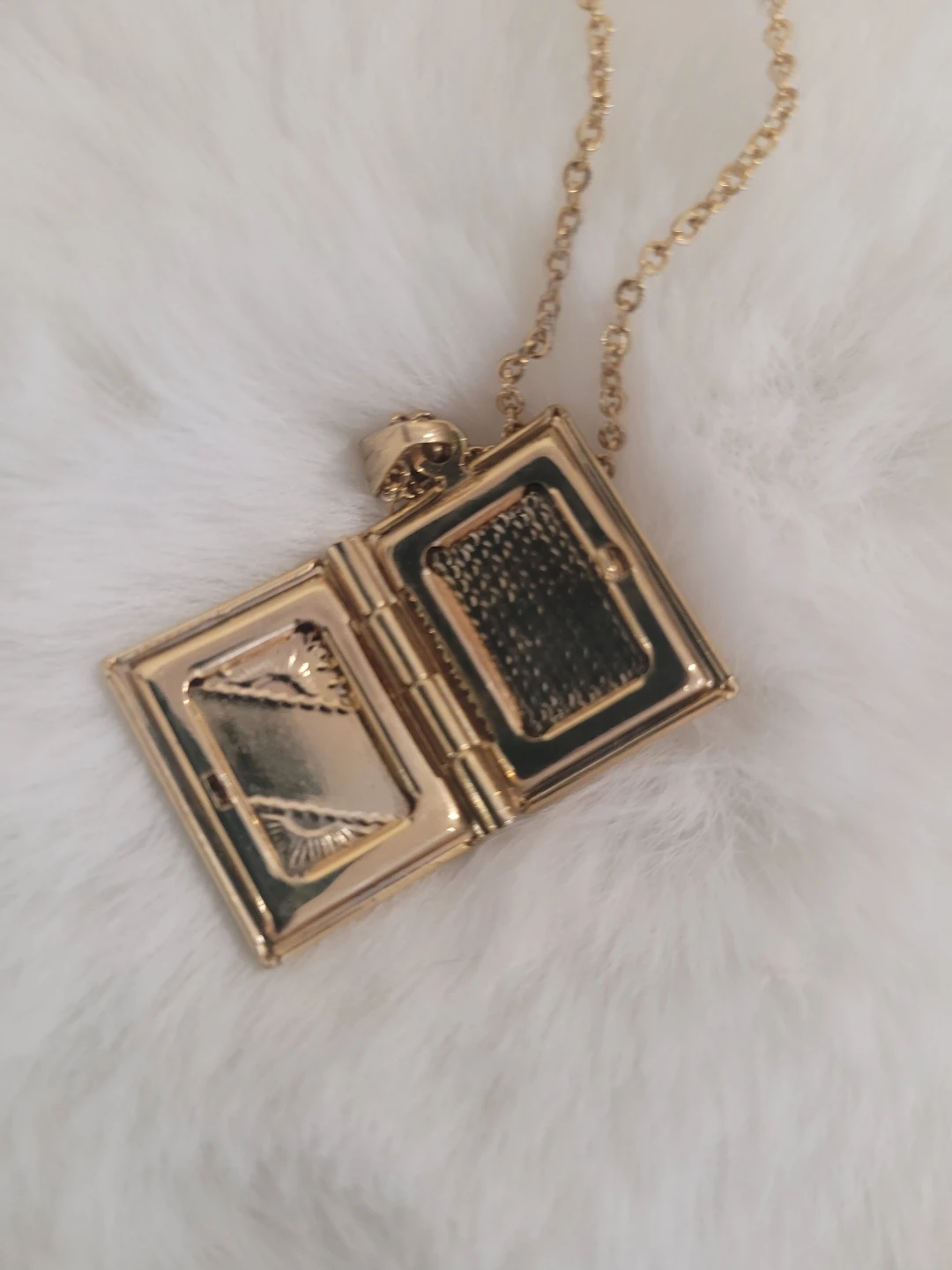 Gold Tone Book Locket Necklace - photo 4