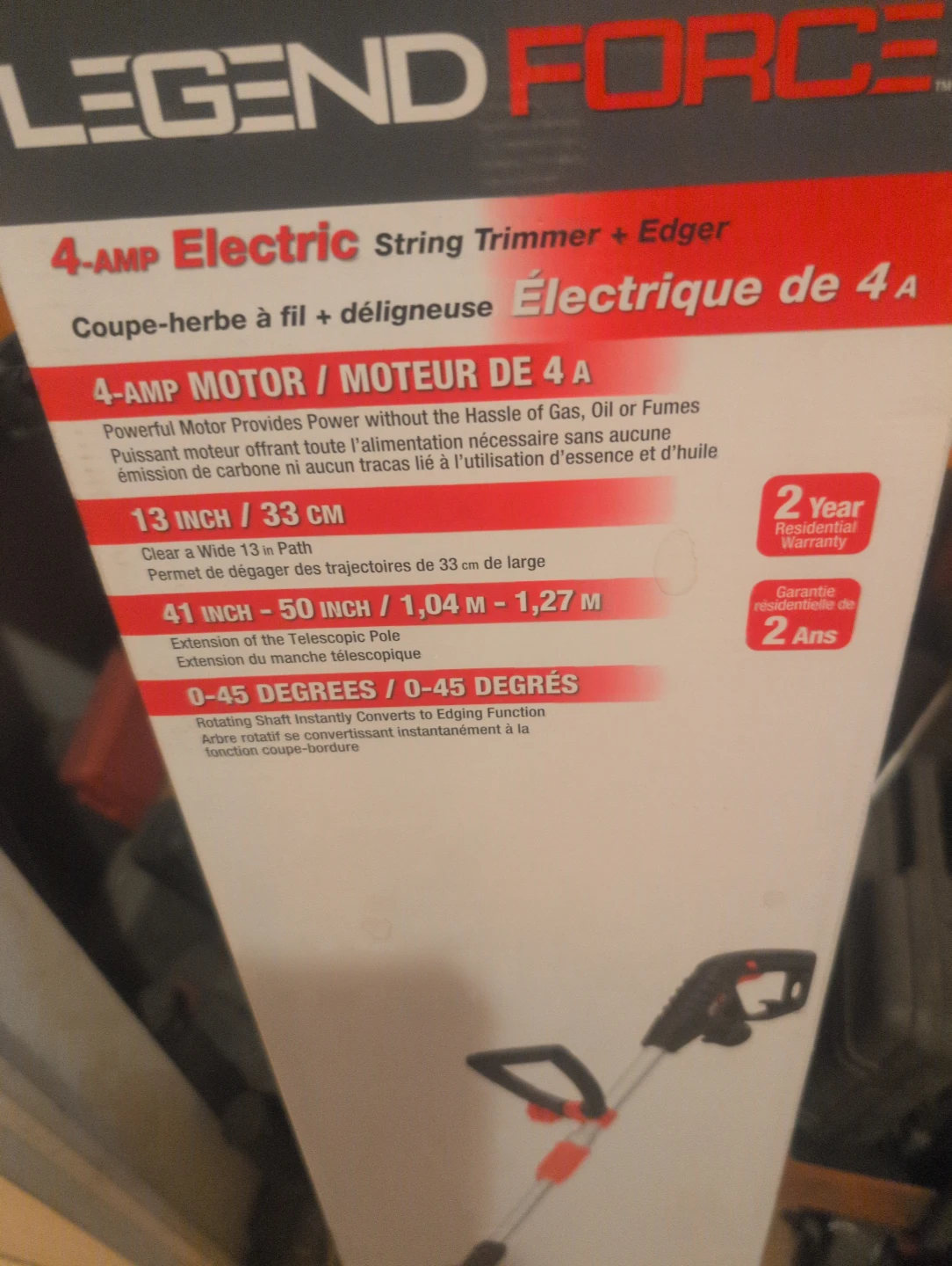 Legend Force 4-Amp Electric String Trimmer + Edger - photo 2