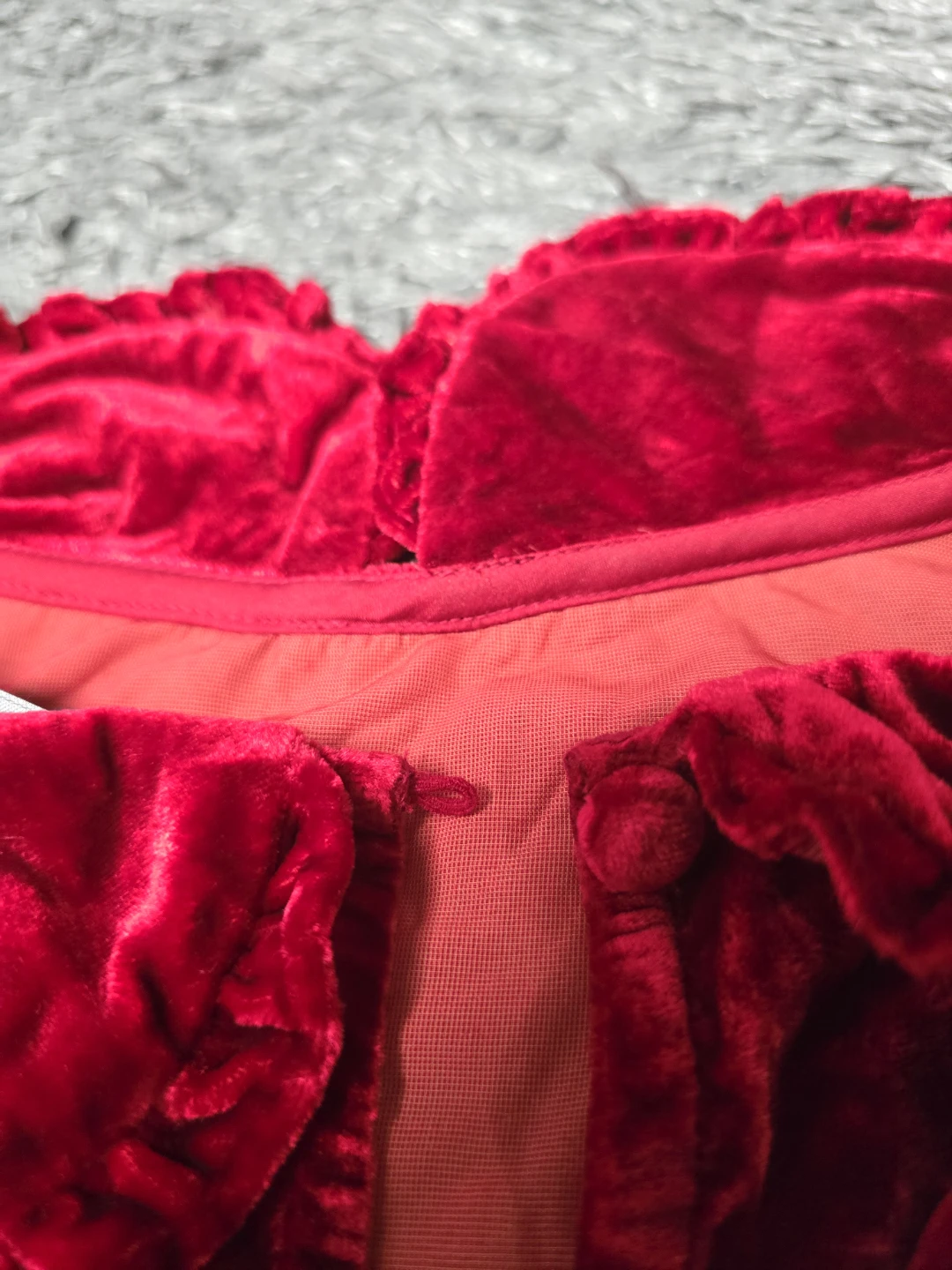 Velvet Red Puff Sleeve Top (S) - photo 5