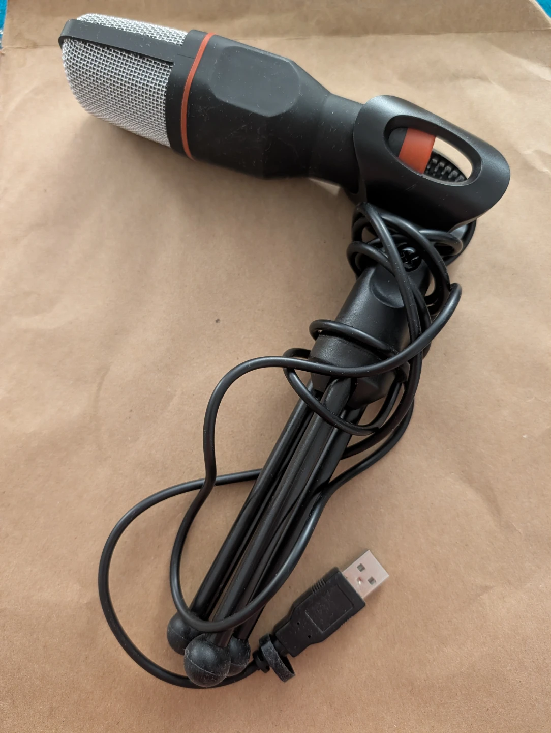 Black USB Microphone with Stand
