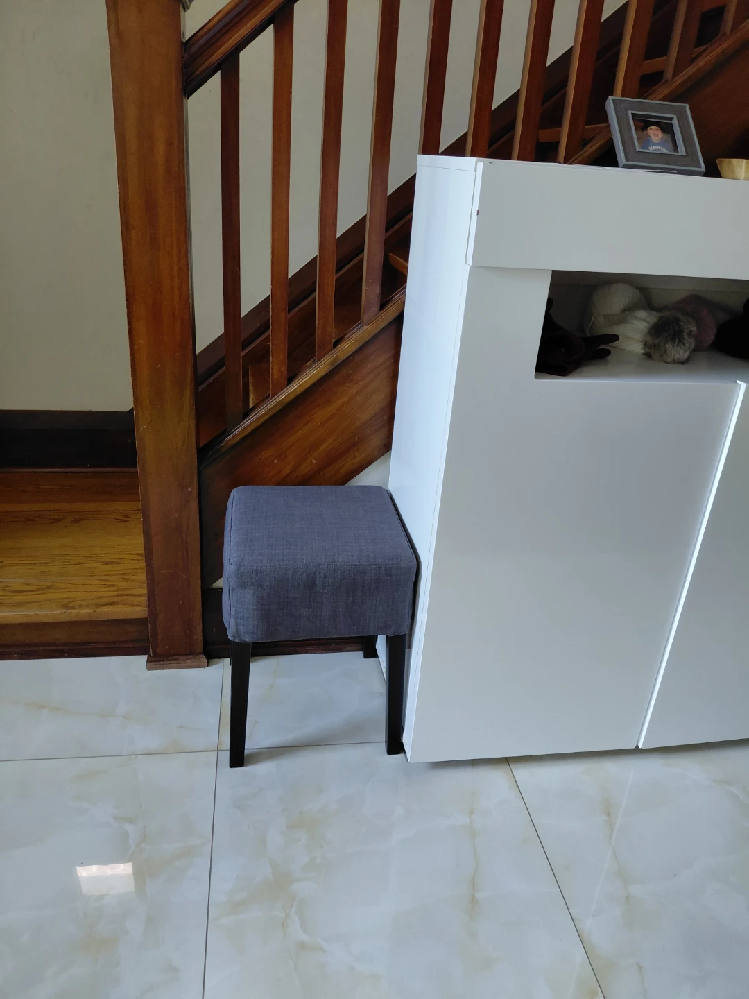 Grey Fabric Ottoman Footstool - photo 3