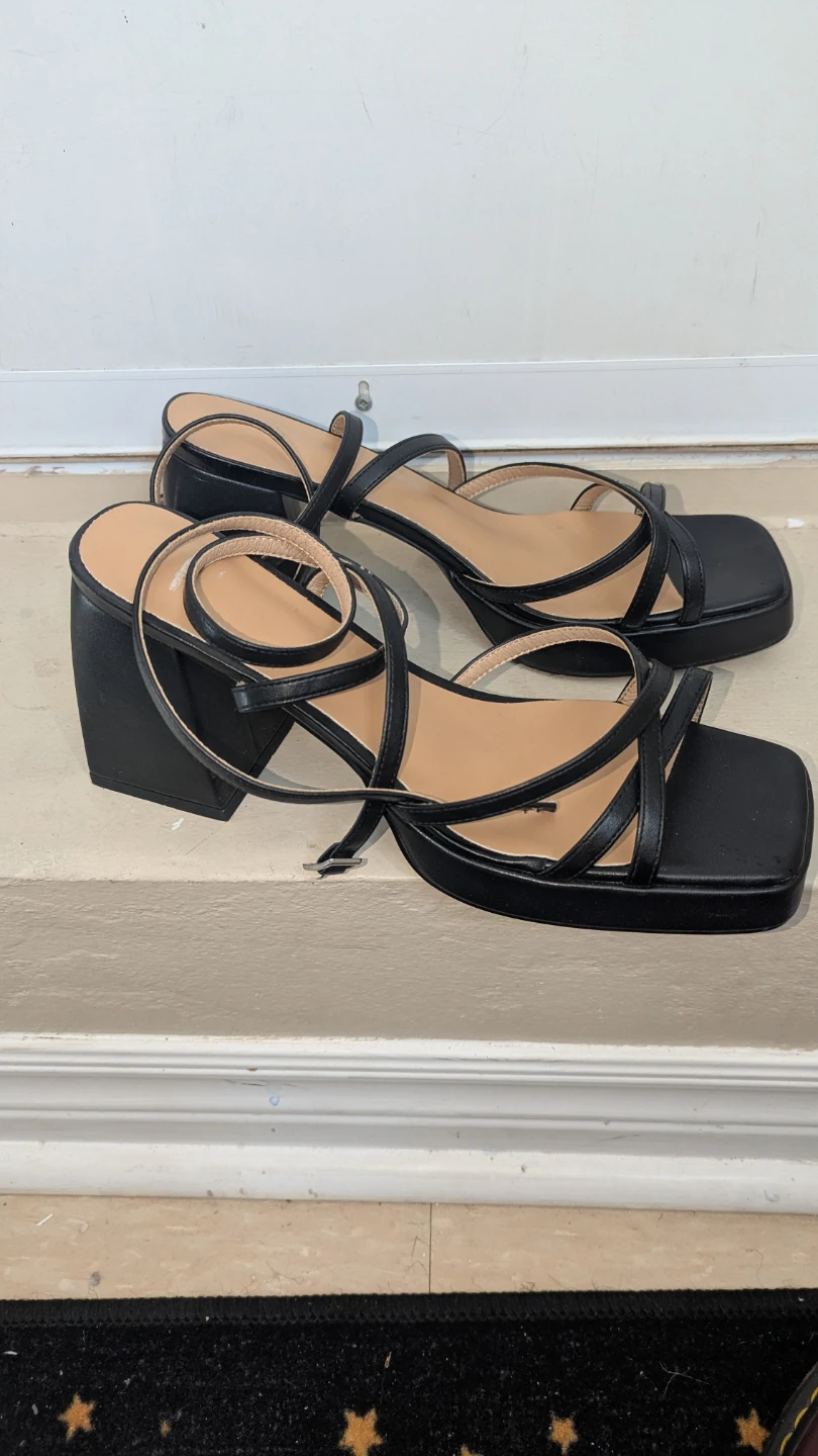Black Open Toe Heels