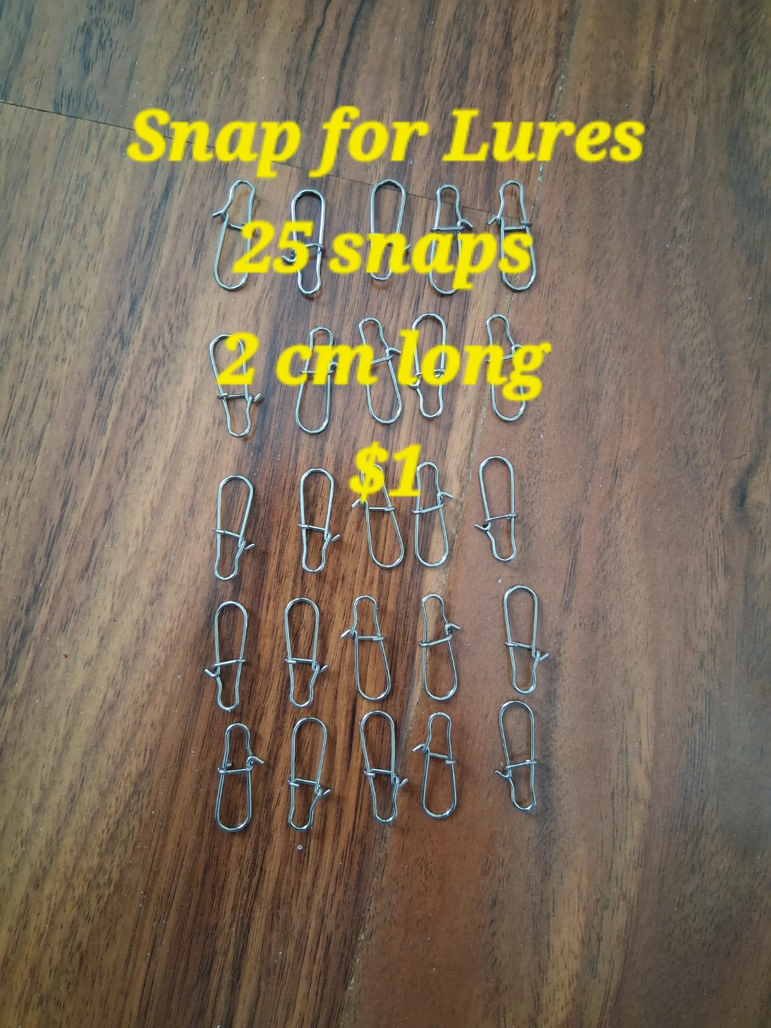 25 Snap Swivels for Fishing Lures - 2cm Long