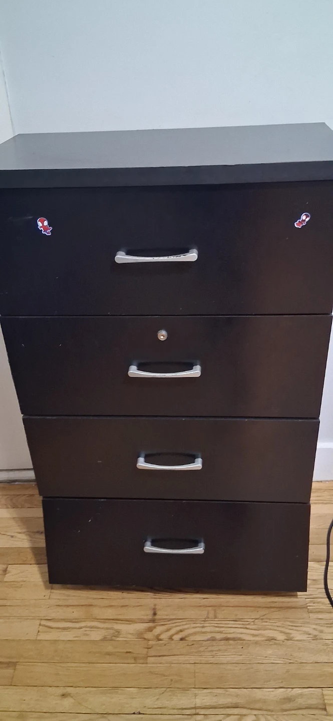 Black 4-Drawer Filing Cabinet