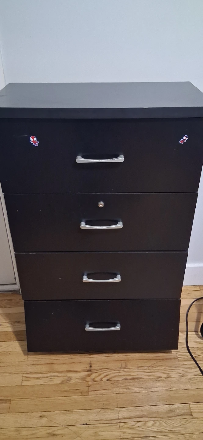 Black 4-Drawer Filing Cabinet - photo 2