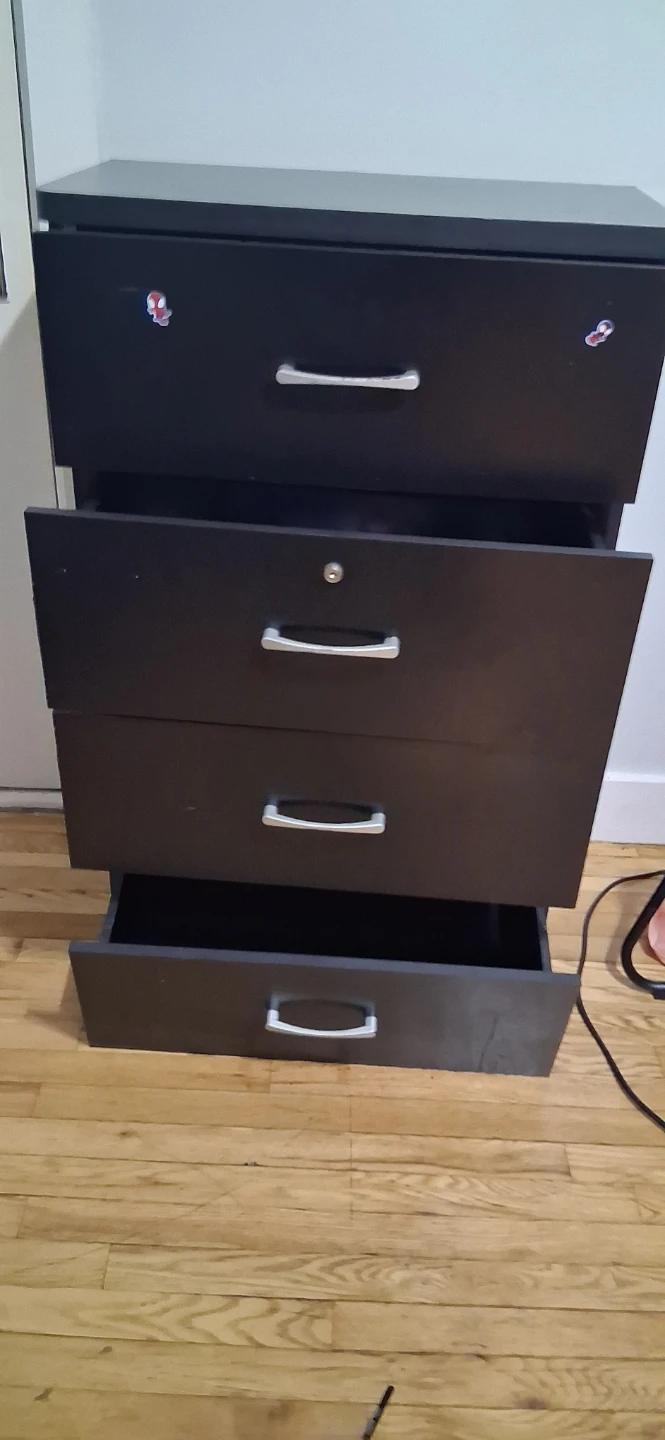 Black 4-Drawer Filing Cabinet - photo 3