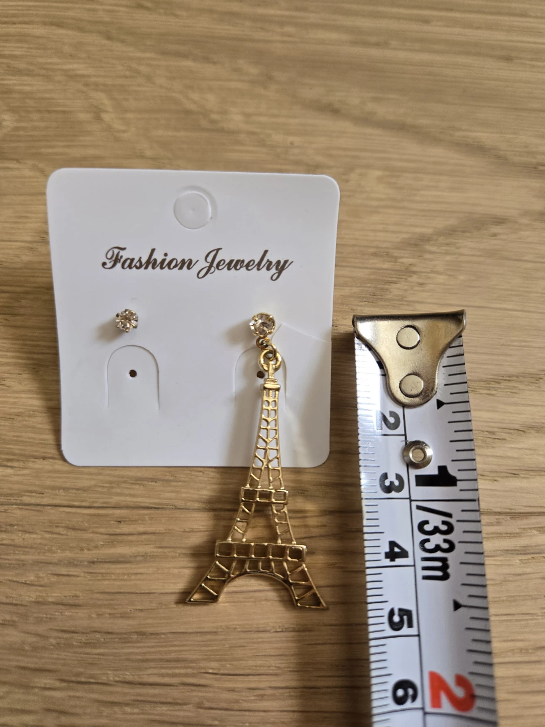 Gold Paris Eiffel Tower Dangle Stud Earrings - photo 3