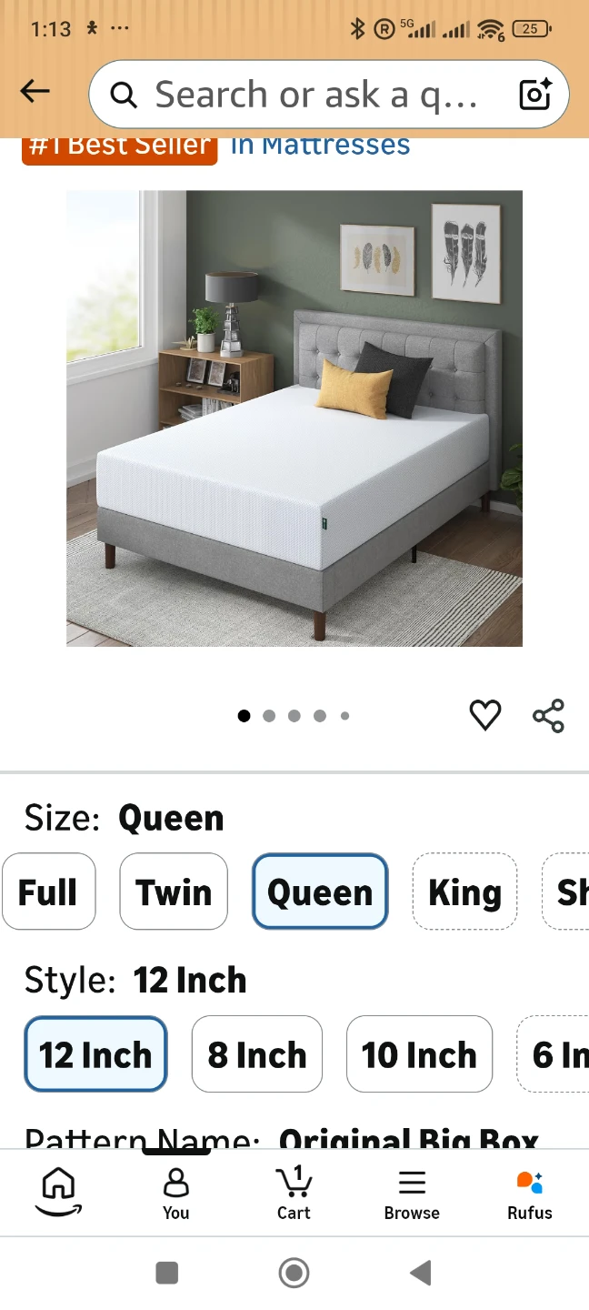 Zinus Queen 12 Inch Gel Memory Foam Mattress - photo 4
