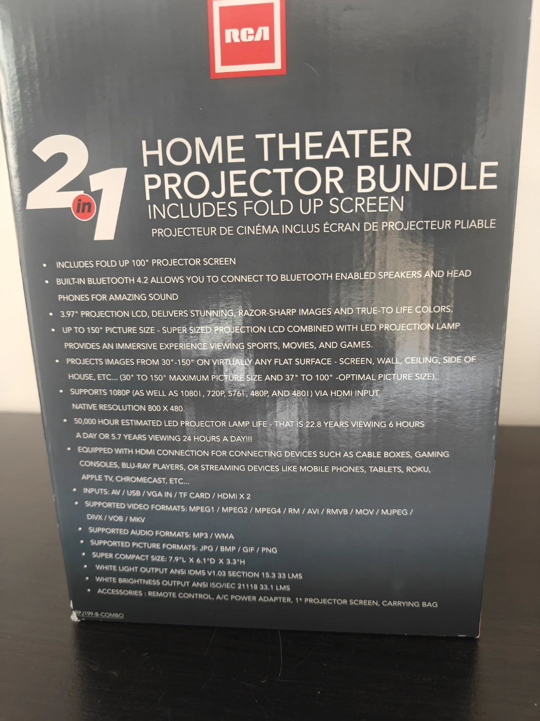 RCA 2-in-1 Home Theater Projector Bundle with 2 Fold Up Screens - photo 3