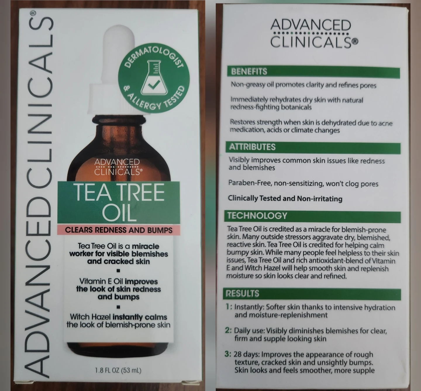 Advanced Clinicals Tea Tree Oil 1.8 FL OZ