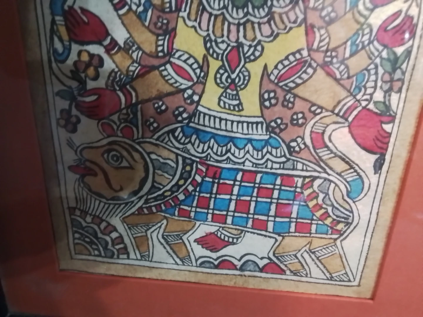 Authentic Hand-Painted Madhubani – Goddess Durga on Vahana - photo 5
