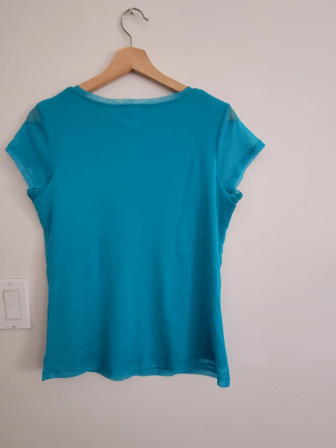 Cleo Blue V-Neck Short Sleeve Top - Size S - photo 2