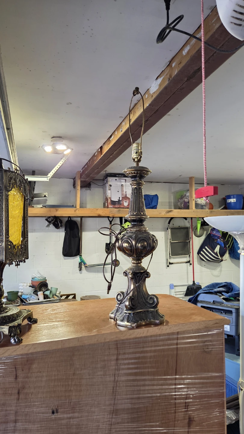 Vintage Ornate Brass Table Lamp