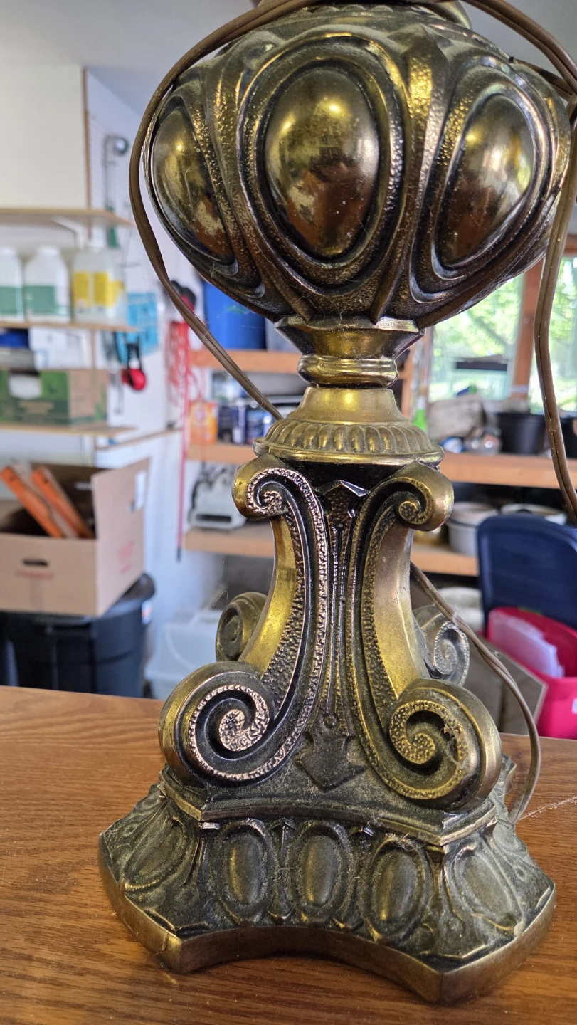 Vintage Ornate Brass Table Lamp - photo 2