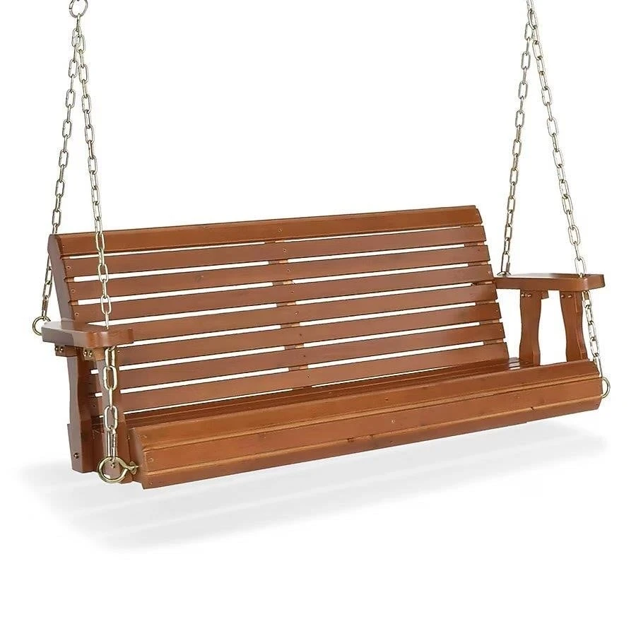 Cedarwood Porch Swing with Sun-Resistant Finish