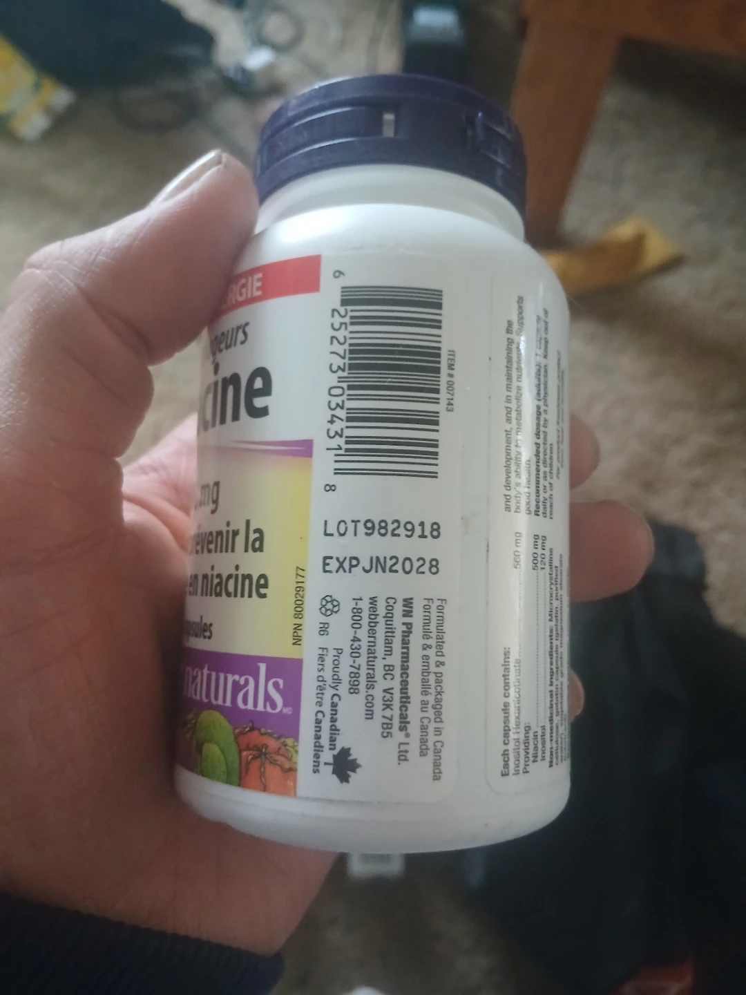 Webber Naturals Niacin 500 mg Capsules (2 Bottles) - photo 2