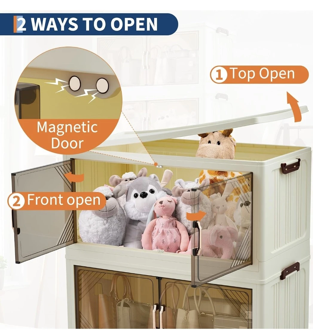 Cream 3-Tier Storage Cabinet with Wheels - photo 4