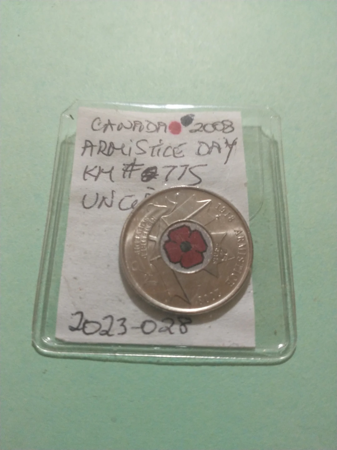 2008 Canada uncirculated Armistice Day colourized quarter KM#775 - photo 3