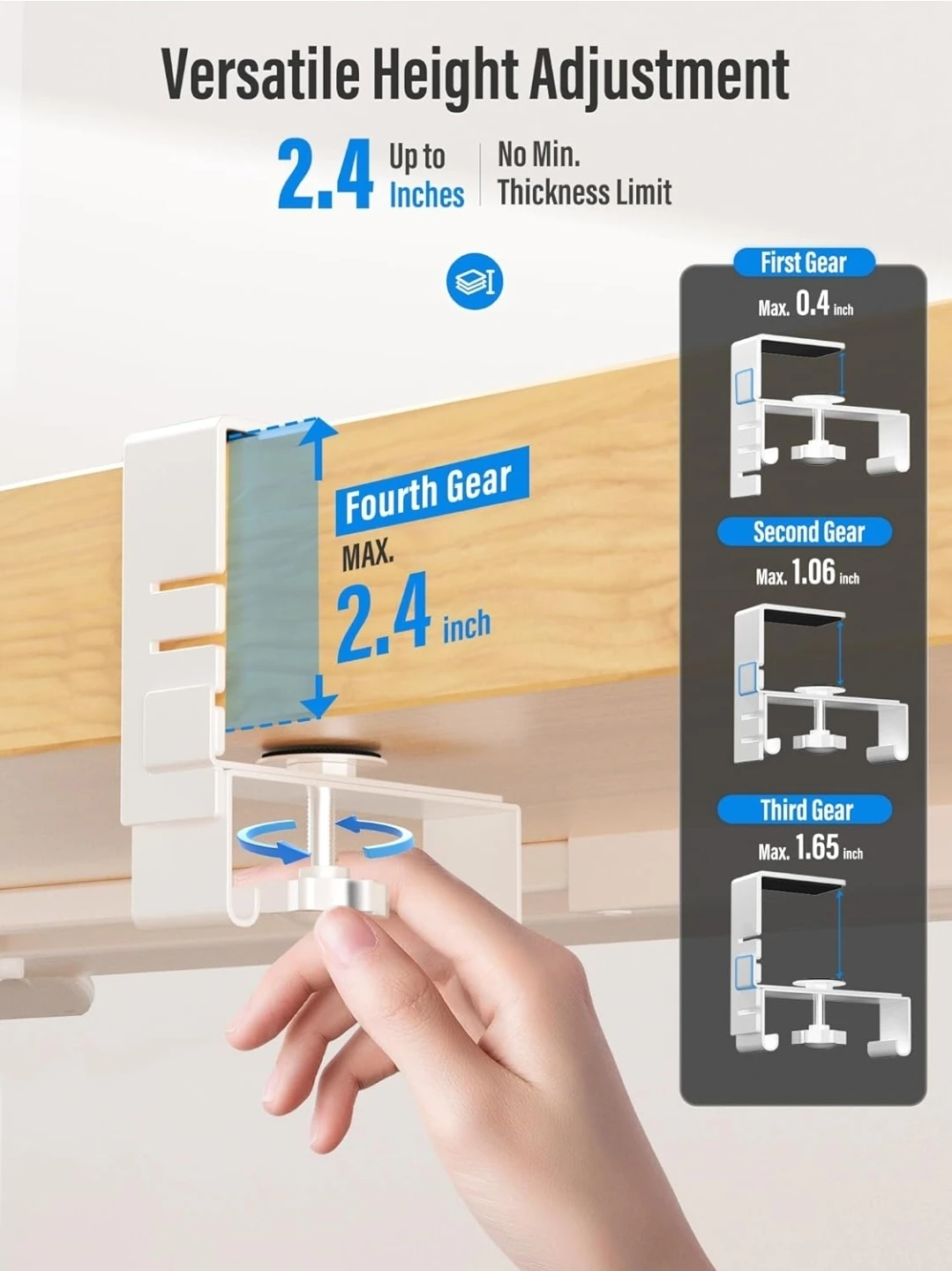 42" Under Desk Cable Management Tray - White - photo 2
