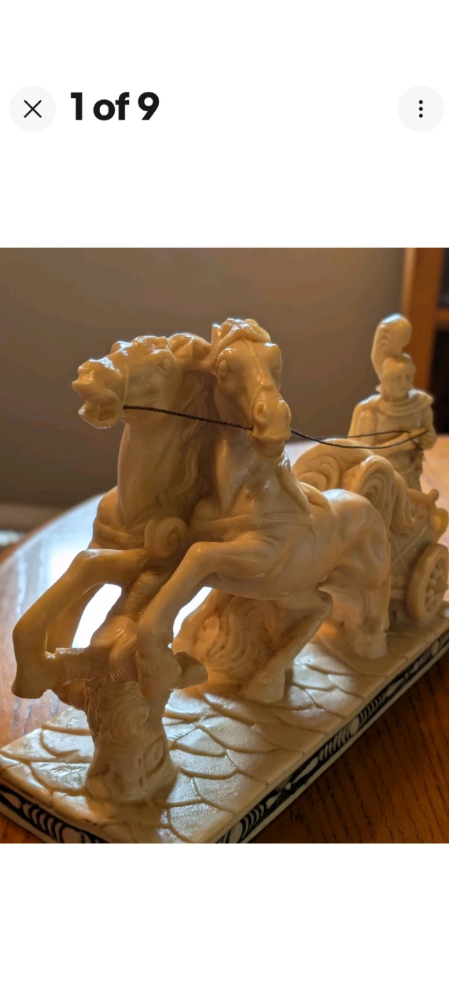 Santini Roman Chariot. Alabaster And resin. - photo 4