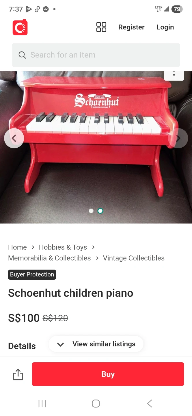 Schoenhut Red Toy Piano - photo 3
