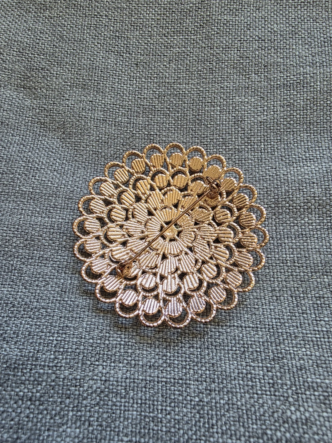 Rose Gold Brooch with Clear Rhinestones - photo 2