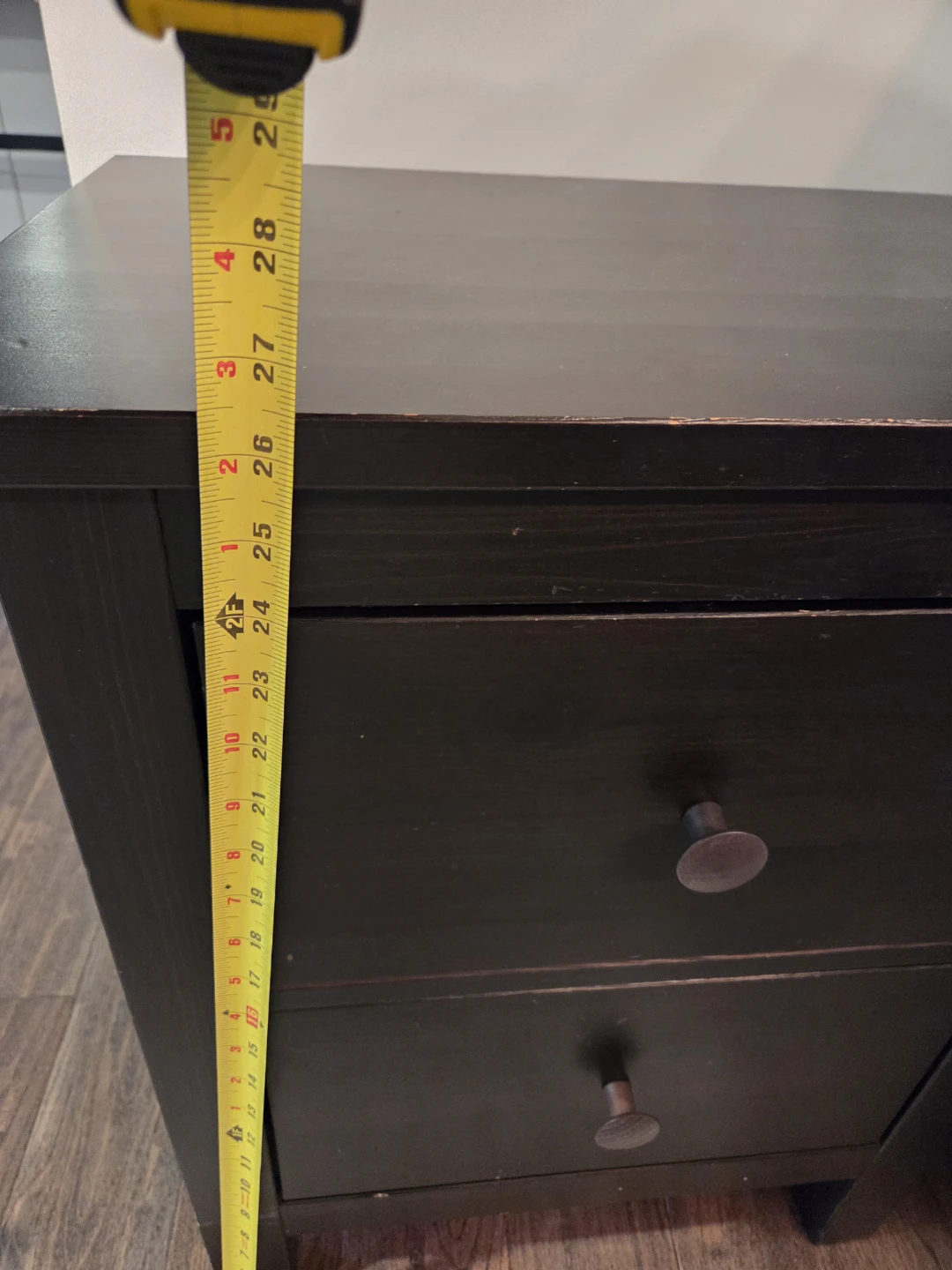 Dark Brown 2-Drawer Nightstand - photo 2