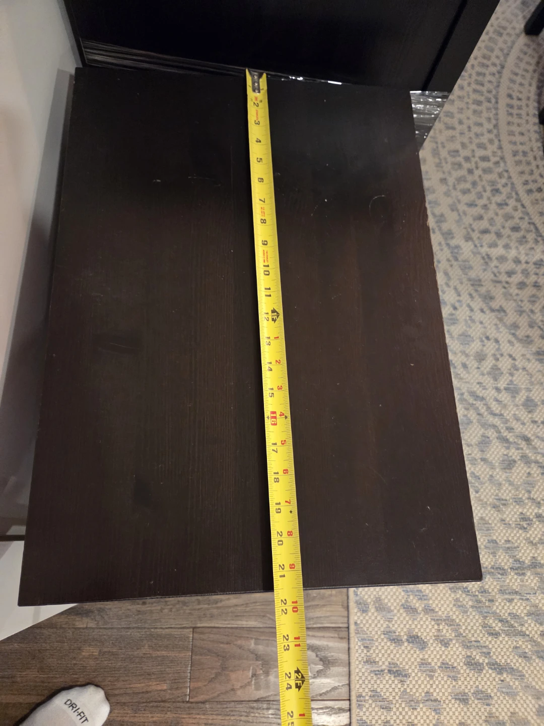 Dark Brown 2-Drawer Nightstand - photo 4