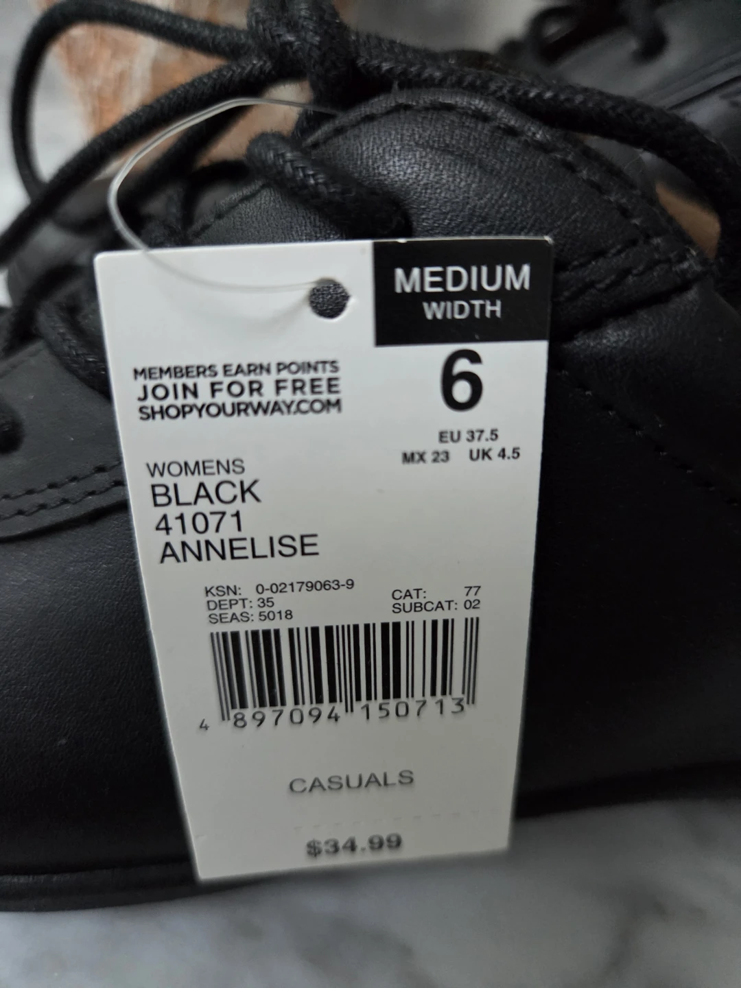 Black Annelise Casual Shoes Size 6 Medium Width - photo 3