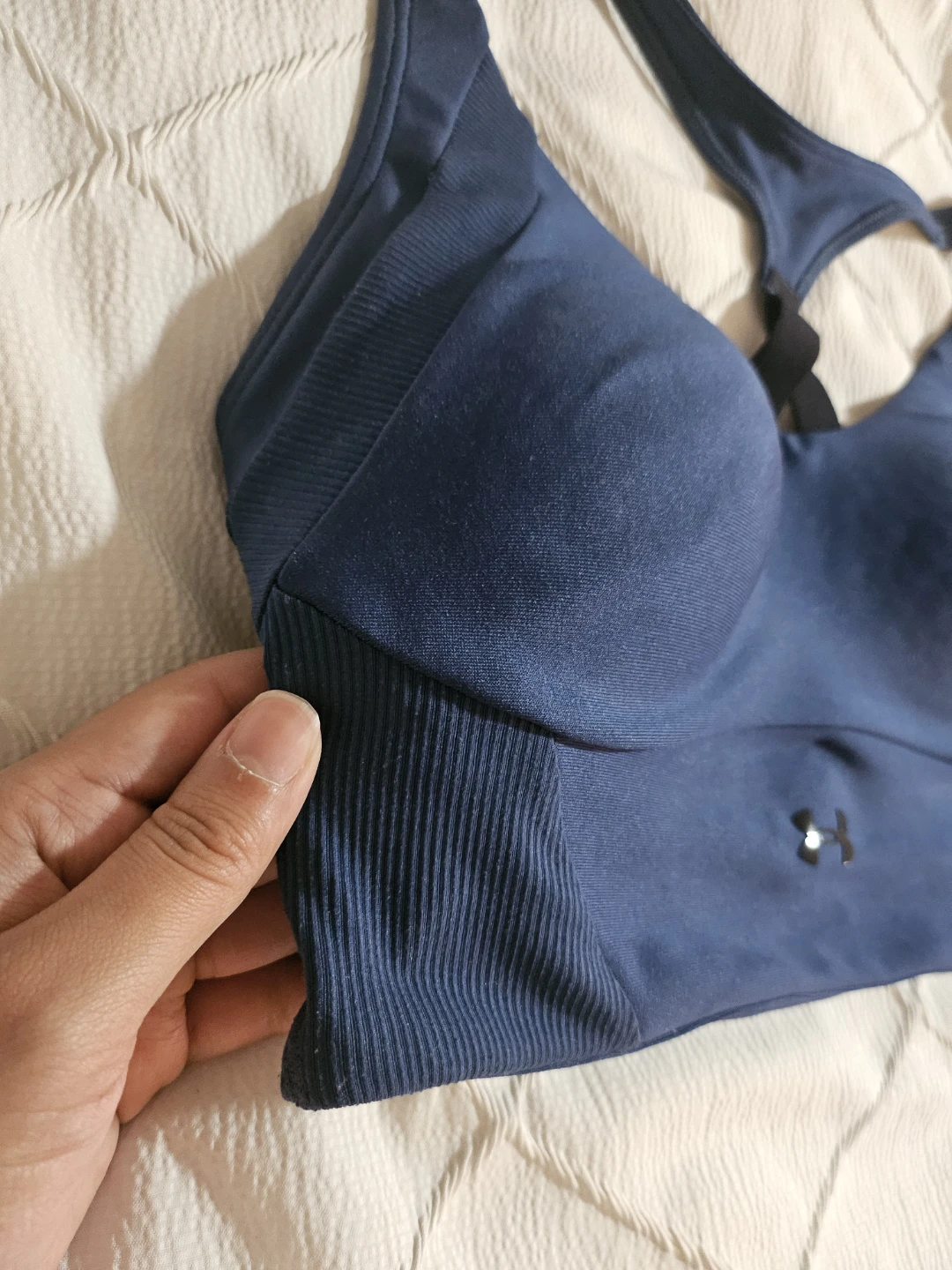Under Armour HeatGear Sports Bra - Navy Blue - photo 5