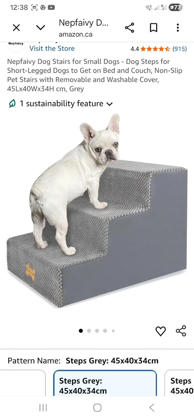 Nepfaivy Dog Stairs Steps Grey 45x40x34cm - photo 3