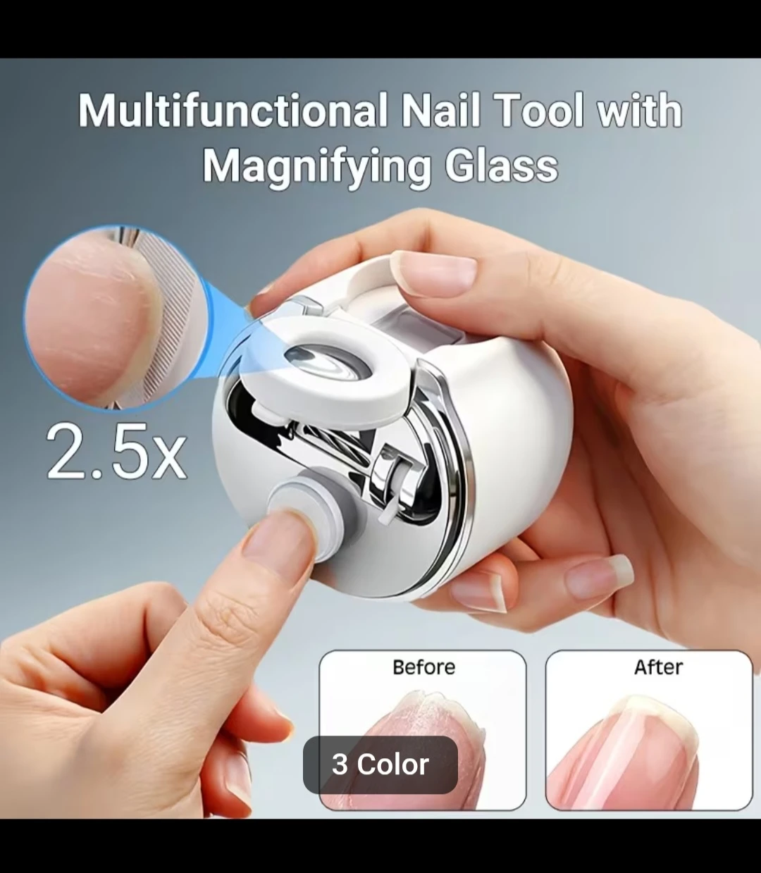 Nail Clipper Polisher for baby elderly w Lighted Magnifyi