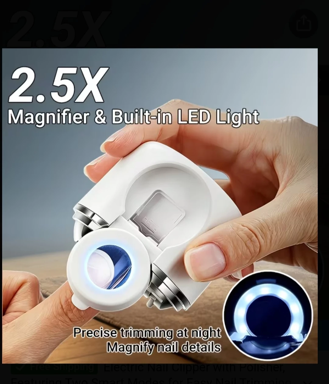 Nail Clipper Polisher for baby elderly w Lighted Magnifyi - photo 4