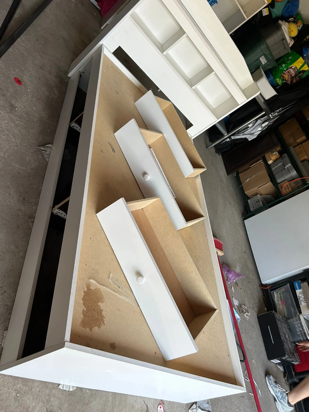 White singles Bed Frame with Headboard and Drawers - photo 4
