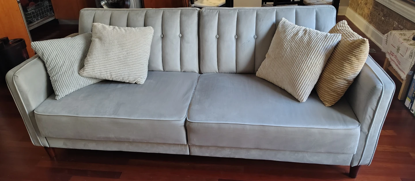 Grey Tufted Sofa - photo 4